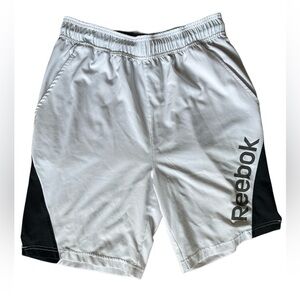 LAST CHANCE Reebok Men's Athletic Shorts in White with Black Panels